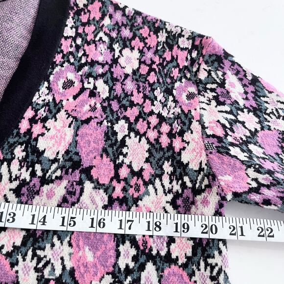 Zara Floral Jacquard Knit Cardigan Sweater Size Small - Picture 8 of 10